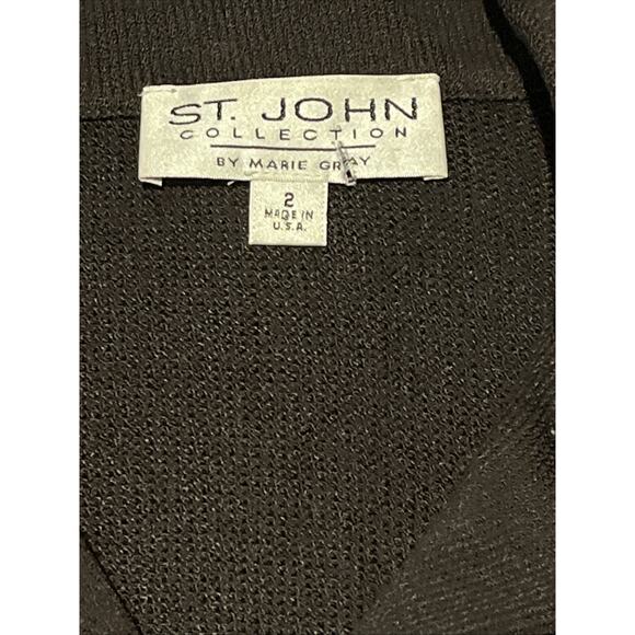 Vtg St John 2pc Skirt Suit Dk Brown Santana Knit Button Front Jacket Size 2 - Picture 14 of 15